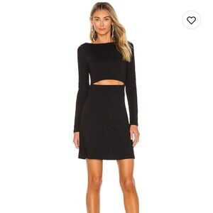 Susana Monaco Fitted Long Sleeve Front Slit Dress